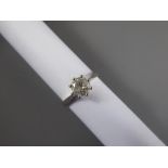 A Lady's 18ct White Gold Diamond Solitaire Ring.