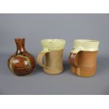 Three Winchcombe Pottery Stoneware items, including a part-glazed oatmeal and cream 1/2 pint beer