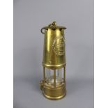 A Vintage Brass Eccles Protector Miner's Lamp.