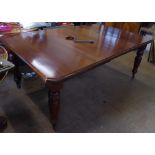 A Victorian Mahogany Two Leaf Eight Seater Wind Out Dining Room Table, approx 190 x 115 cms, vgc.