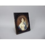 A 19th Century Portrait Miniature, depicting a young lady, in tortoiseshell frame, approx 6 x 7.5