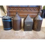 Five Miscellaneous Large Vintage Oil Containers.