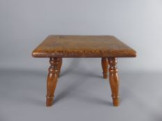 An Antique Rustic Wooden Milking Stool on four splayed legs (possibly 18th Century), approx 16 x