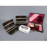 Miscellaneous Items, including two tortoiseshell cigarette cases, a bone crochet set, a trinket