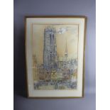 J D Dakins, Pencil and Wash entitled Malines Belgium, signed lower left dated 1927, framed and