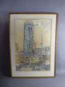 J D Dakins, Pencil and Wash entitled Malines Belgium, signed lower left dated 1927, framed and