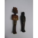 Two Ancient Egyptian Funerary Shabti, approx 9.5 cms