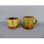 An Early (1930/40's) Winchcombe Pottery earthenware yellow and brown-glazed milk jug (made with