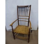 An Antique Ladder Back chair, approx 113 x 58 x 42 (to seat) cms.
