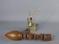 An Antique Chinese White-Metal Opium Pipe, with intricate etchings to casing together with a
