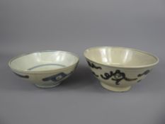 Two Chinese Cargo Ware Rice Bowls.