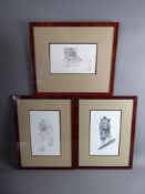 Gary Doran, Limited Edition Pencil Drawings, depicting 'Big Cats' nr 1/850, 2/850 and 3/850,