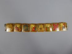 An Antique Hand-Painted Persian Bone Bracelet, the bracelet depicting various scenes.