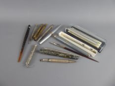 Miscellaneous Vintage Pens and Propelling Pencils, including Cross, Parker, Schaefer, Evasharp