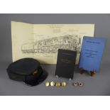 Miscellaneous items relating to The Railways, including a driver's cap, four gold-coloured jacket