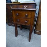 A Mahogany Two Drawer Bedside Table, approx 49 x 39 x 76 cms.