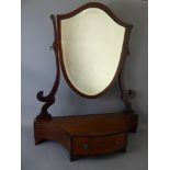 A Mahogany Dressing Table Mirror with inlay to base and one drawer, approx 60 x 70 cms.