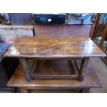 An Antique Oak Low Table, the top with rich patina, approx 100 x 54 x 43 cms.