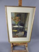 An Original Still-Life Watercolour, 'Room Interior', framed and glazed, indistinct signature, approx