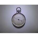 A Victorian Silver Cased Aneroid Pocket Barometer, signed R.J Beck Limited, engine turned rear cover