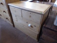 A Vintage Pine Chest of Drawers, two short and three long drawers, approx 90 x 46 x 76 cms.