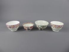 Two Antique Fine English Porcelain Tea Bowls, with hand painted decoration around the rim, Newhall