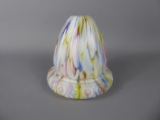 An Art Deco Bell-Shaped End of Day Splatter Glass Lamp Shade, approx 18 cms high.