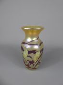 An Mid-20th Century Okra Lustre Vase, signed and dated 1983, approx 14 cms.