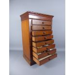 A Mahogany Collector's Chest, with eight drawers, approx 25 x 30 x 60 cms