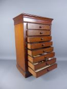 A Mahogany Collector's Chest, with eight drawers, approx 25 x 30 x 60 cms