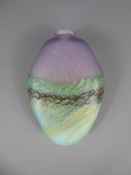 Norman Stuart Clarke Studio Art Glass, approx 16 cms, mauve and sea-green colour way.