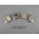 A Quantity of Silver Vesta Cases, various hallmarks, approx 87 gms.