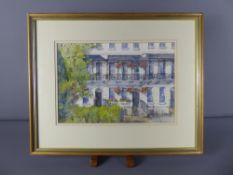 Evelyn E. Howson Original Watercolours, entitled 'Houses on the Promenade', 'Veranda's Cambray