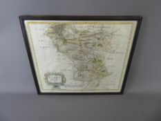 An Antique Robert Moden 'Darbyshire' Map, sold by Abel Swale, Awnsham and John Churchill, hand