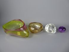 Four Contemporary Art Glass Pieces.