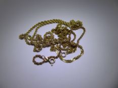 A 9 ct Gold Rope Necklace and Bracelet, approx 45 cms and 17 cms respectively, together with another