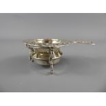 A Silver Vinaigrette with semi-precious stone lid together with a silver plated tea strainer.