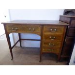 An Edwardian Inlaid Writing Desk, the desk with single drawer to one side and four drawers to the