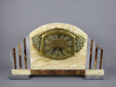 A French Art Deco 'Dunkerque' Marble Mantel Clock, approx 61 x 40 x 10 cms.