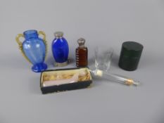 Miscellaneous Glass, including Dr Detweiler Cobalt Blue 'Spit Bottle', approx 10.5 cms together with