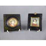 A 19th Century Ivory Portrait Miniature, signed Tremont, approx 5 x 6 cms, mounted in an ebony frame