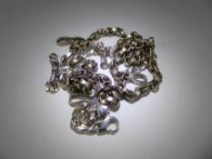 A Bespoke Silver Necklace and Bracelet, Avrena Eggleston, approx 450 and 200 mm, together with a