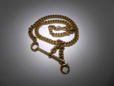 A 9 ct Yellow Gold Fob Chain, mm E.C, approx 46 gms