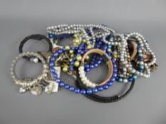A Quantity of Miscellaneous Pearl Lustre Costume Jewellery, including bracelets, necklaces,