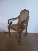 Two Ceylonese Rattan-Seated Chairs.