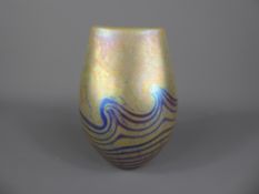 Norman Stuart Clarke Studio Art Glass Lustre Vase, approx 15 cms, signed and dated 1986.