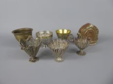 Five Various Antique Ottoman Zarf (coffee cup holders) including silver filigree, repoussé, gilt and