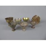 Five Various Antique Ottoman Zarf (coffee cup holders) including silver filigree, repoussé, gilt and