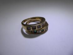 A 9 ct Yellow Gold & Diamond Half Eternity Ring, approx 17 pts dias, size O, approx 3.8 gms together