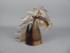 A Studio Glass Horse Head, approx 19 cms.